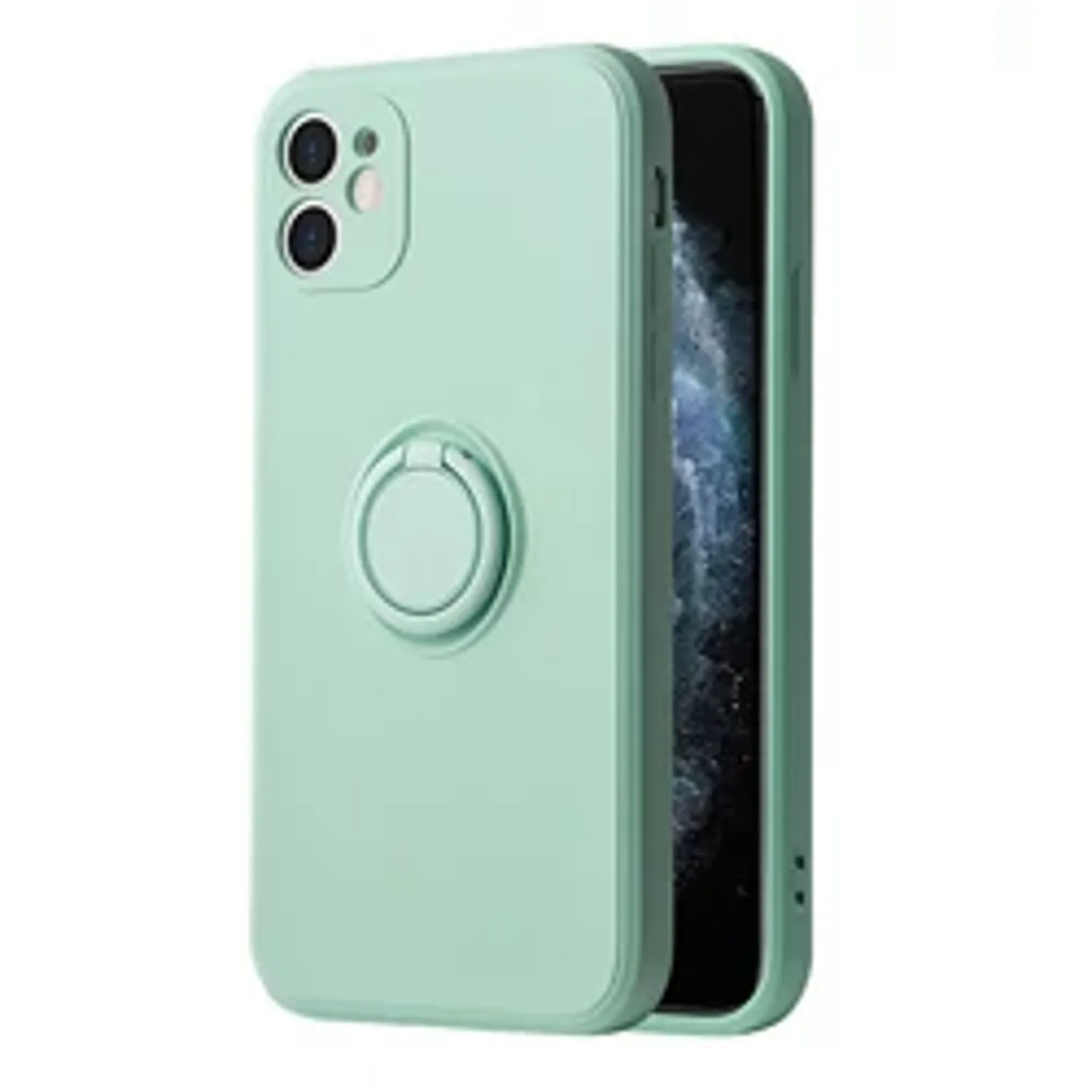 Szilikon Ring Menta színű tok, kompatibilis iPhone 13 Pro Max készülékkel
